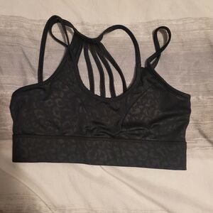 OG CVG Constantly Varied Gear Strappy Sports Bra Sz Small Black Leopard